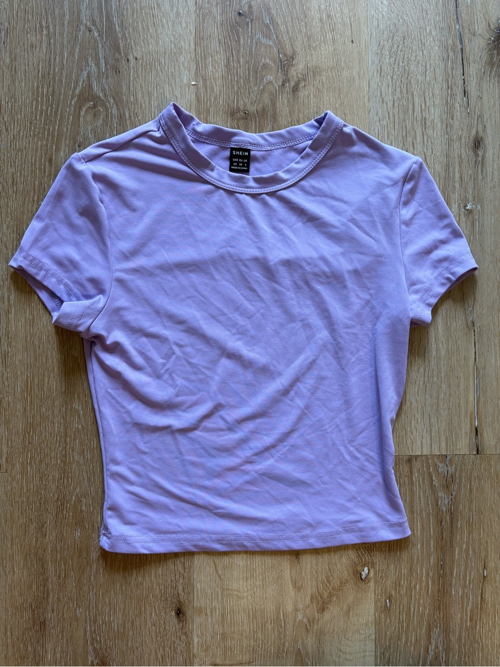 Light Purple Crewneck Short Sleeve Top